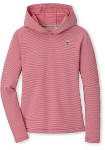 Peter Millar Indiana Hoosiers Womens Red Sugar Stripe Pine Hoodie Elevated