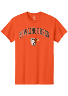 Summit Sportswear Bowling Green Falcons Orange Arch Mascot Short Sleeve T Shirt