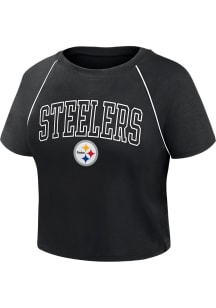 Pittsburgh Steelers Womens Black Offensive Scheme Short Sleeve T-Shirt