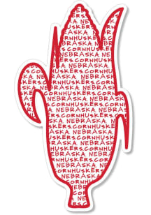 Nebraska Cornhuskers 3.5" Text Fill Corn Rugged Stickers - Red