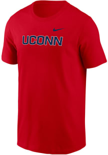 Nike UConn Huskies Red Wordmark Short Sleeve T Shirt