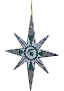 Michigan State Spartans Art Glass Snowflake Ornament - Green