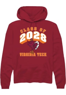 Summit Sportswear Virginia Tech Hokies Mens Maroon Class of 2028 Long Sleeve Hoodie