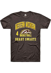 Brady Swartz Western Michigan Broncos Brown NIL Arch Logo Short Sleeve Player T Shirt