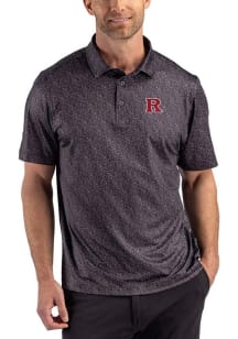 Cutter and Buck Rutgers Scarlet Knights Mens Black Fern Short Sleeve Polo