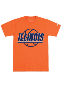 Homefield Illinois Fighting Illini Orange Mens Basketball Wordmark Short Sleeve Fashion T Shirt