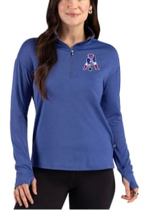 Cutter and Buck New England Patriots Womens Navy Blue Historic Forge Eco Qtr Zip