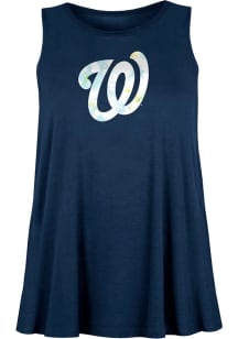 New Era Washington Nationals Womens Navy Blue Flowy Tank Top