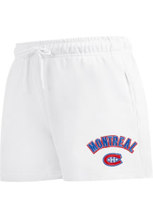 Pro Standard Montreal Canadiens Womens White Classic Chenille Shorts