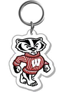 Wisconsin Badgers Acrylic Mascot Keychain - Red