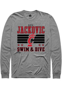 Katie Jackovic Cincinnati Bearcats Grey NIL Striped Long Sleeve Player T Shirt