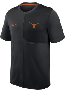 Nike Texas Longhorns Black DriFit Coach Practice Short Sleeve T Shirt
