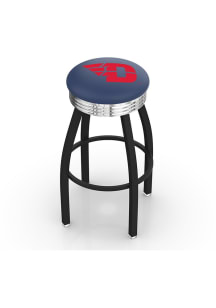 Dayton Flyers 3 Ring Chrome Seat Pub Stool - Black
