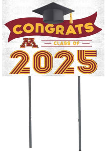 Minnesota Golden Gophers KH Sports Fan Class of 2025 graduation graphic Yard Sign - White