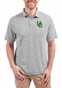 Cutter and Buck Oregon Ducks Mens Black Virtue Eco Pique Botanical Short Sleeve Polo