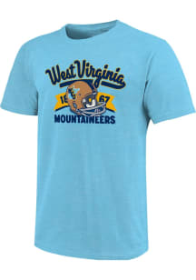 West Virginia Mountaineers Light Blue Football 1965 Throwback Logo Short Sleeve T Shirt