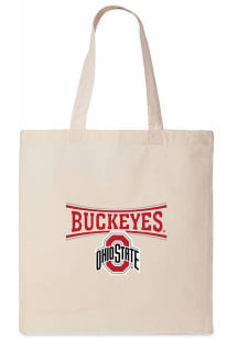 Ohio State Buckeyes White Canvas Tote