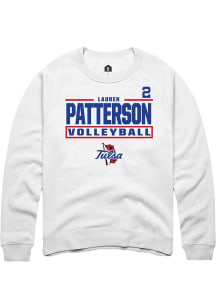 Lauren Patterson Tulsa Golden Hurricane Mens White NIL Stacked Box Player Crew