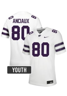 Will Anciaux K-State Wildcats Youth White Nike NIL Name And Number Football Jersey