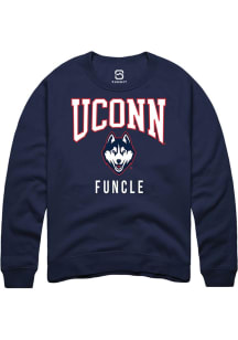 Summit Sportswear UConn Huskies Mens Navy Blue Funcle Long Sleeve Crew Sweatshirt