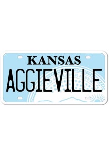 Aggieville 4" License Plate Stickers - White