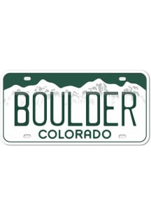 Boulder 4" License Plate Stickers - White