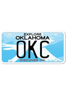 Oklahoma City 4" License Plate Stickers - White