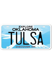 Tulsa 4" License Plate Design Stickers - White