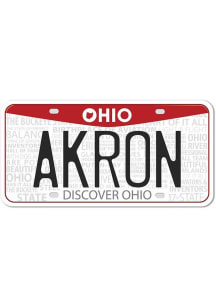 Akron 4 Inch License Plate Stickers - White
