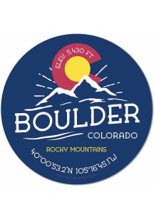Boulder 3 Inch Circle Flag Stickers - Blue