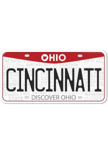 Cincinnati 4 Inch License Plate Stickers - White