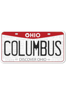Columbus 4 Inch License Plate Stickers - White