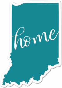 Indiana State Shape Home 3" Stickers - Teal