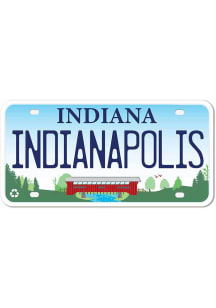 Indianapolis 4 Inch License Plate Stickers - Blue