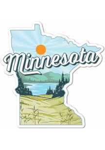 Minnesota 3 Inch Lake Landscape Stickers - Blue
