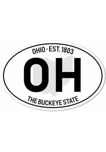 Ohio 3.5 Inch Buckeye State Oval Stickers - White