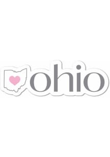 Ohio 3 Inch Heart Stickers - White