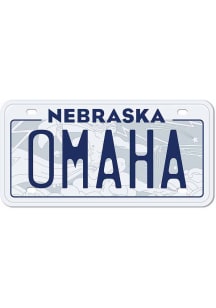Omaha 4 Inch License Plate Stickers - White