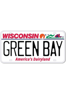 Green Bay License Plate Stickers - White