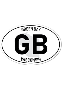 Green Bay Oval 3" Stickers - White