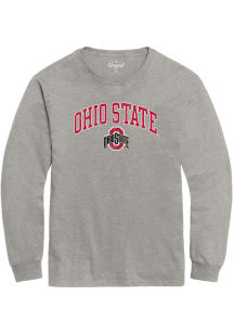 Ohio State Buckeyes Grey Arch Name Mascot Long Sleeve T Shirt