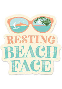 New Jersey Resting Beach Face Stickers - White