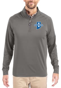Cutter and Buck Indiana State Sycamores Mens Graphite Adapt Eco Knit Long Sleeve Qtr Zip Pullover