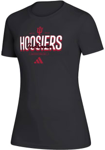 Adidas Indiana Hoosiers Womens Black Heat Seal Creator Short Sleeve T-Shirt