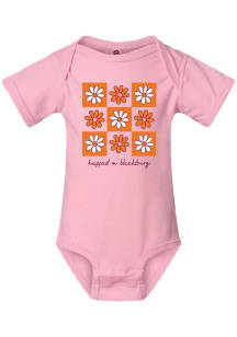 Summit Sportswear Virginia Tech Hokies Baby Pink Smiley Face Flowers Short Sleeve One Piece