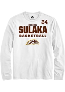 Michael Sulaka Western Michigan Broncos White NIL Stacked Box Long Sleeve Player T Shirt