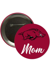 Arkansas Razorbacks 3" Mom Button - Red