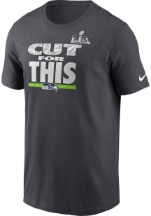 Nike Seattle Seahawks Anthracite 2025 Super Bowl Champions Pickoff Move Short Sleeve T Shirt