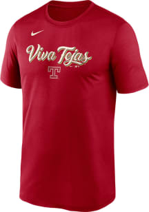 Nike Texas Rangers Red City Connect Team Phrase Script Short Sleeve T Shirt