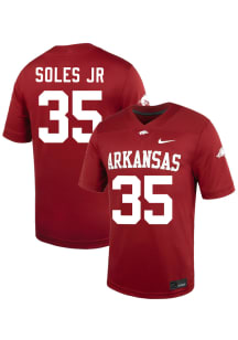 Steven Soles Jr  Nike Arkansas Razorbacks Cardinal Red NIL Name And Number Football Jersey